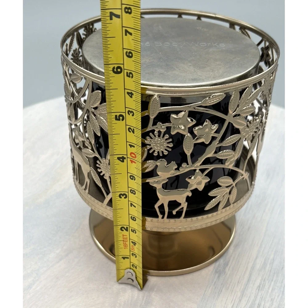 BBW candle & Holder White Barn Black Cherry Merlot‎ Wick Scented - Picture 5 of 15